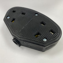 2 Gang Rubber Trailing UK Socket Black.