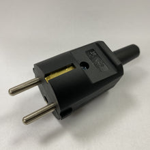 Re-Wireable Straight Schuko Plug Black. CEE 7/7 (Kaiser 516)