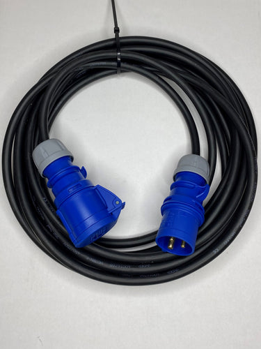 5 Meter Rubber 3 X 2.5mm Extension lead with 16A 240V IEC 309 Plug & Connector