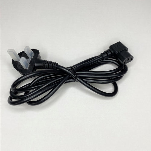 UK Plug to right Angled IEC C13 power lead 2 meters Black