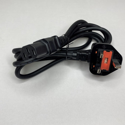 UK 13 AMP Plug to IEC C15 power lead 2 meters Black