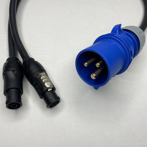 16A 240V Commando Plug to PowerConTrue1 Connectors Splitter Cable.