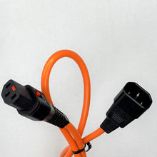 C14 IEC to locking C13 IEC lead Orange 2M