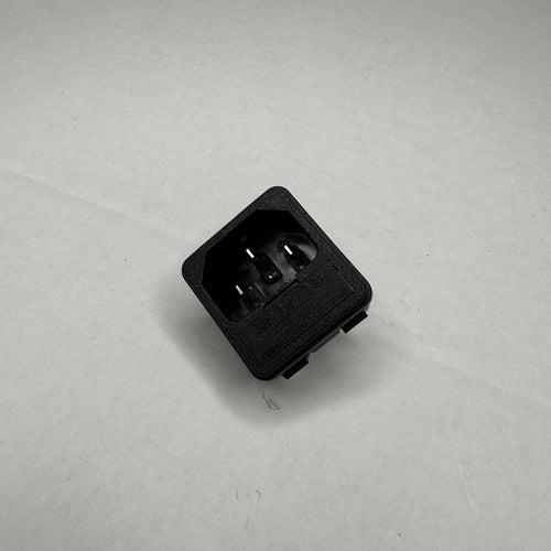 C14 FUSED INLET SNAP-IN 6.3MM TABS BLK RoHS