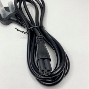 UK Plug to C5 IEC power lead 2 meters Black