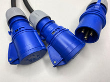 Rubber Y Splitter with 230 Volt 2P+E IP44 PCE Plug and Connectors