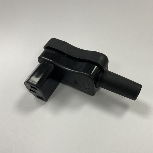 Re-Wireable Down Angle C13 Socket Black. (Kaiser 798)