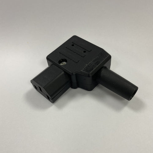 Re-Wireable Left Angle C13 Socket Black. (Kaiser 890)