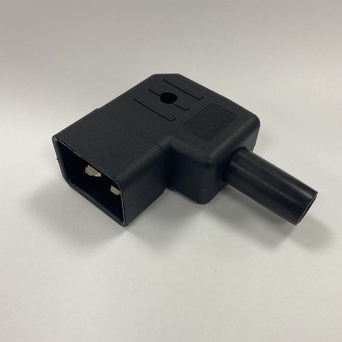 Re-Wireable Left Angle C20 Plug Black. (Kaiser 746/sw)