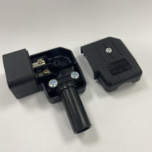 Re-Wireable Left Angle C20 Plug Black. (Kaiser 746/sw)