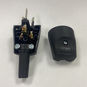 Re-Wireable Australian Plug Black. (Kaiser 524)