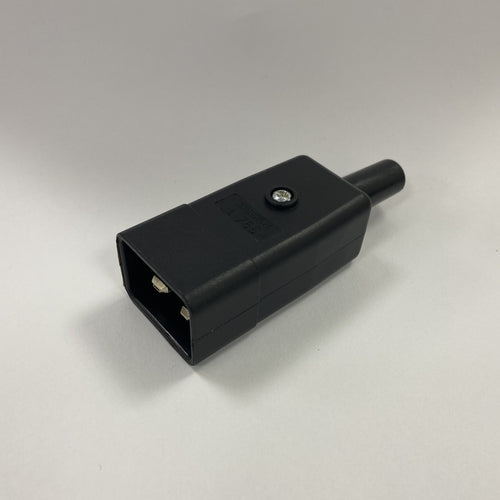 Re-Wireable Straight C20 Plug Black. (Kaiser 765/SW )