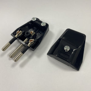 Re-Wireable Swiss plug Black. (Kaiser 521)