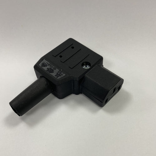Re-Wireable Right Angle C13 Socket Black. (Kaiser 790)