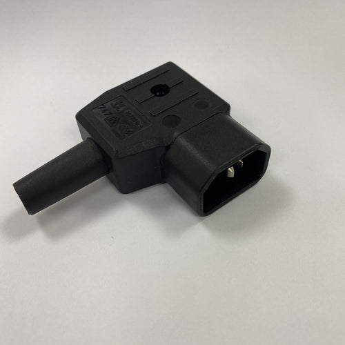 Re-Wireable Right Angle C14 Plug Black. (Kaiser 747)