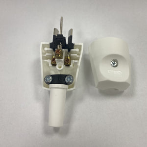 Re-Wireable Australian Plug White. (Kaiser 524)