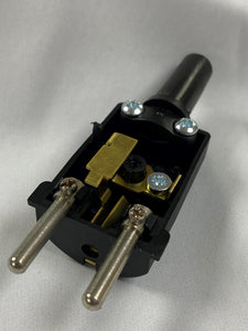 Re-Wireable Straight Schuko Plug Black. CEE 7/7 (Kaiser 516)